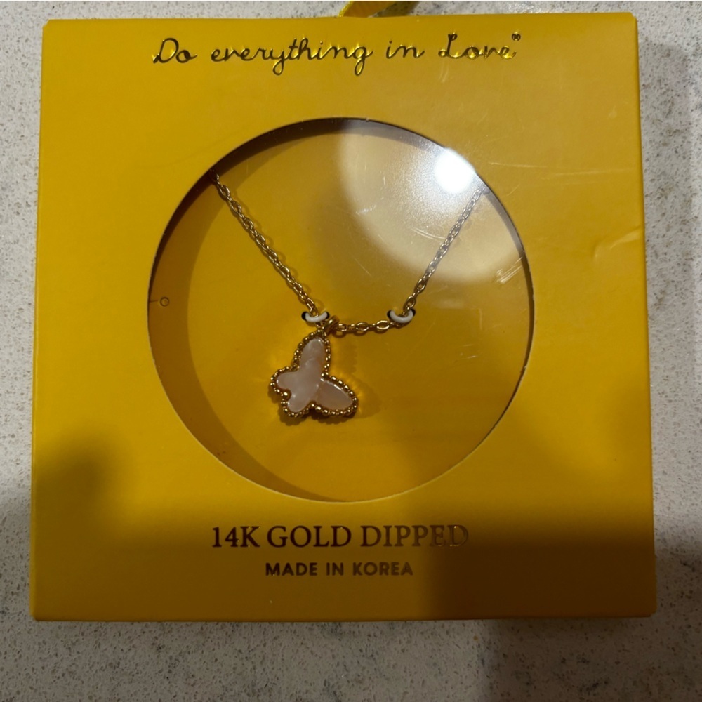 Gold Dipped Butterfly Necklace